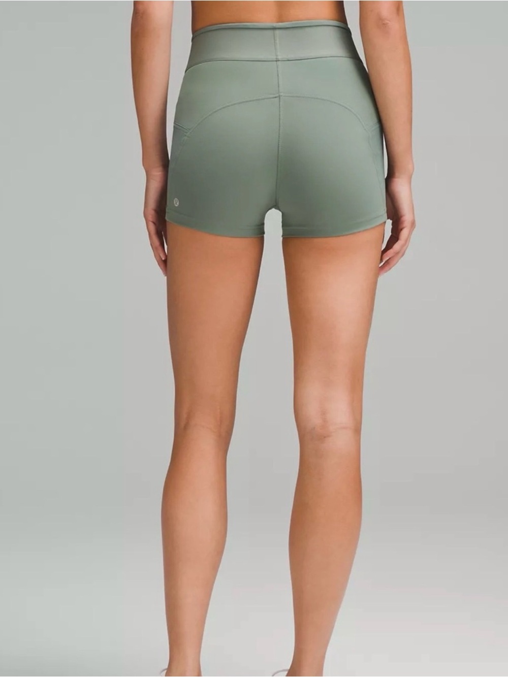 Lululemon High-Waist Olive Green Active Shorts